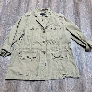 Talbots khaki utility jacket